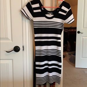 Planet Gold Striped Sweater Dress